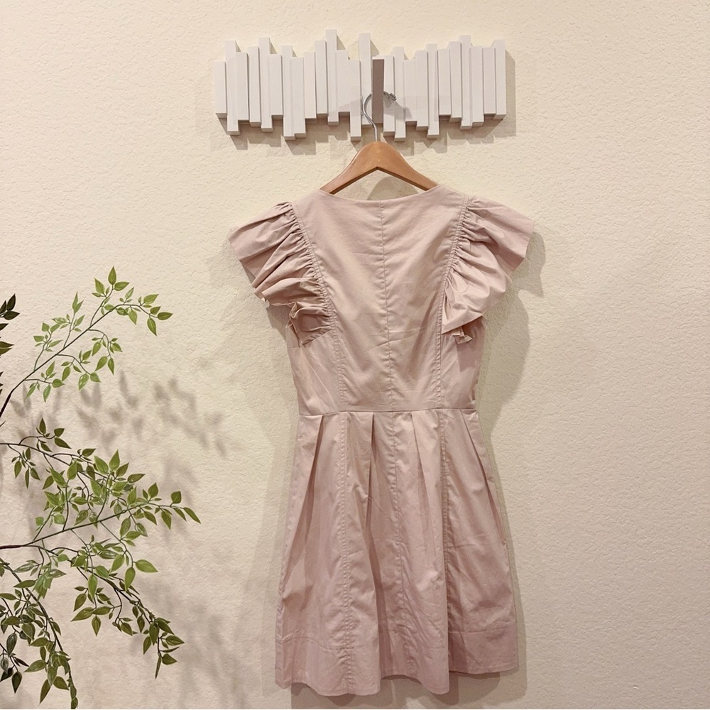 En Saison Leighton Ruffled Mini Dress in Stone Beige Size Small NWT - Picture 5 of 7